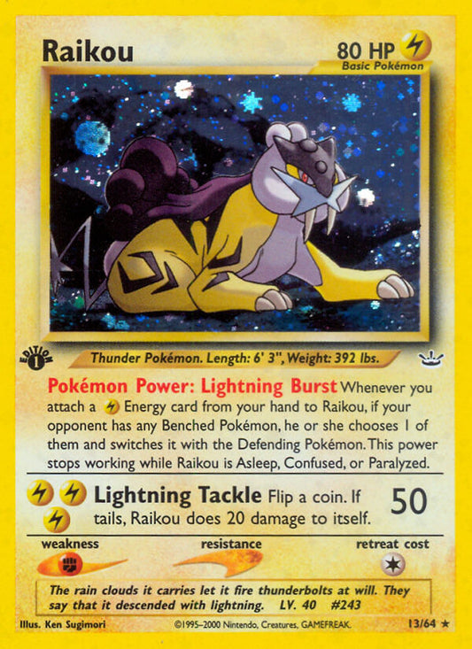 Raikou | Neo Revelation | Neo | 13/64 | New Mint | Rare Holo