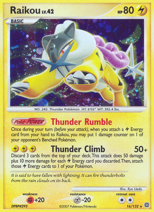 Raikou | Secret Wonders | Diamond & Pearl | 16/132 | New Mint | Rare Holo