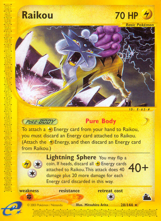 Raikou | Skyridge | E-Card | 28/144 | New Mint | Rare