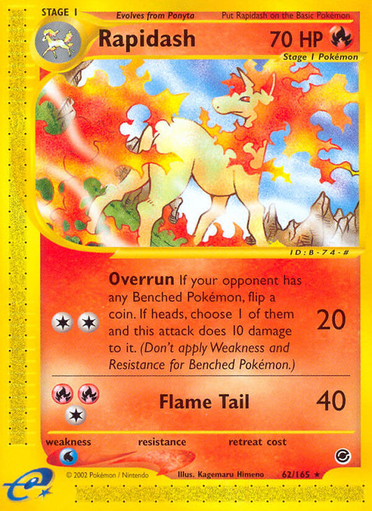 Rapidash | Expedition | E-Card | 62/165 | New Mint | Rare