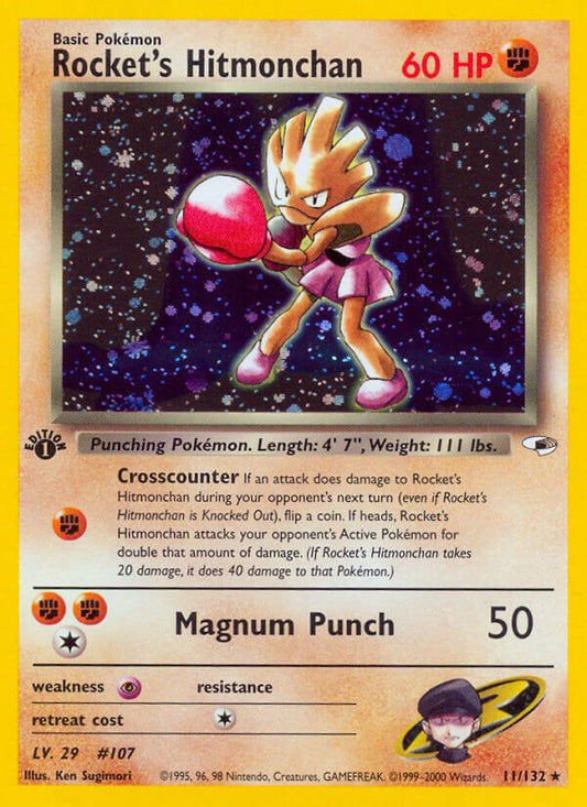 Rocket’s Hitmonchan | Gym Heroes | Gym | 11/132 | New Mint | Rare Holo