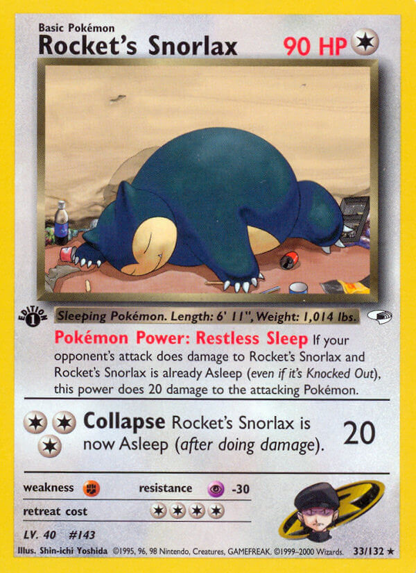 Rocket’s Snorlax | Gym Heroes | Gym | 33/132 | New Mint | Rare
