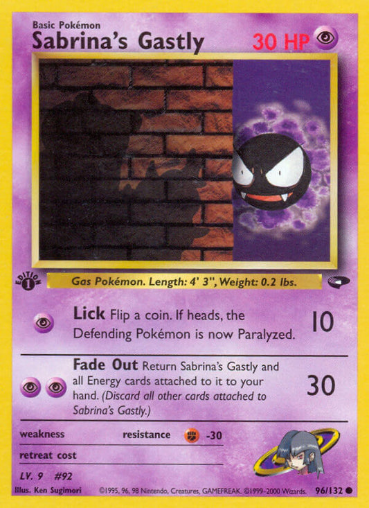Sabrina’s Gastly | Gym Challenge | Gym | 96/132 | New Mint | Common