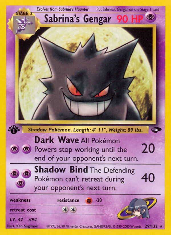 Sabrina’s Gengar | Gym Challenge | Gym | 29/132 | New Mint | Rare