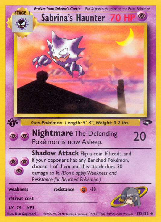 Sabrina’s Haunter | Gym Challenge | Gym | 55/132 | New Mint | Uncommon