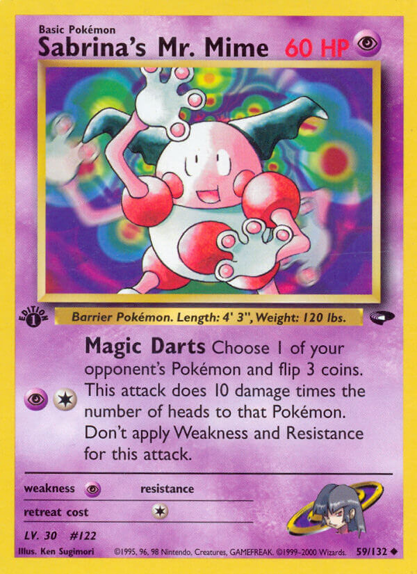 Sabrina’s Mr. Mime | Gym Challenge | Gym | 59/132 | New Mint | Uncommon