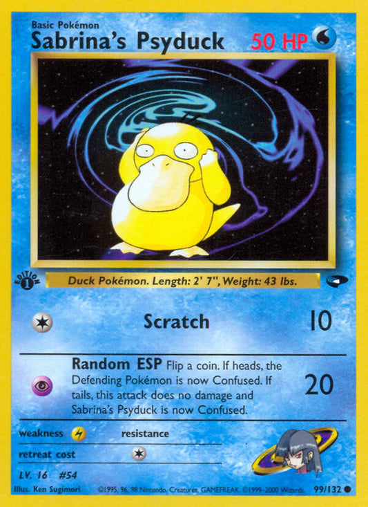 Sabrina’s Psyduck | Gym Challenge | Gym | 99/132 | New Mint | Common