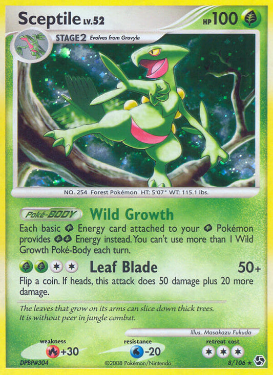 Sceptile | Great Encounters | Diamond & Pearl | 8/106 | New Mint | Rare Holo