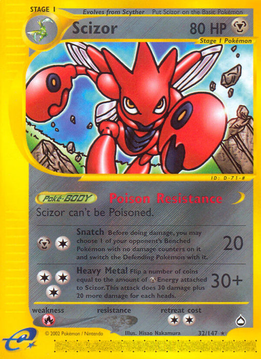 Scizor | Aquapolis | E-Card | 32/147 | New Mint | Rare