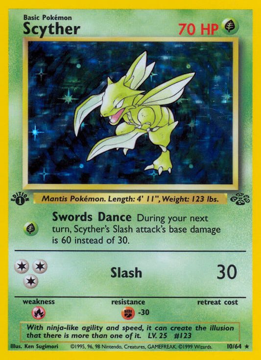 Scyther | Jungle | Classic | 10/64 | New Mint | Rare Holo