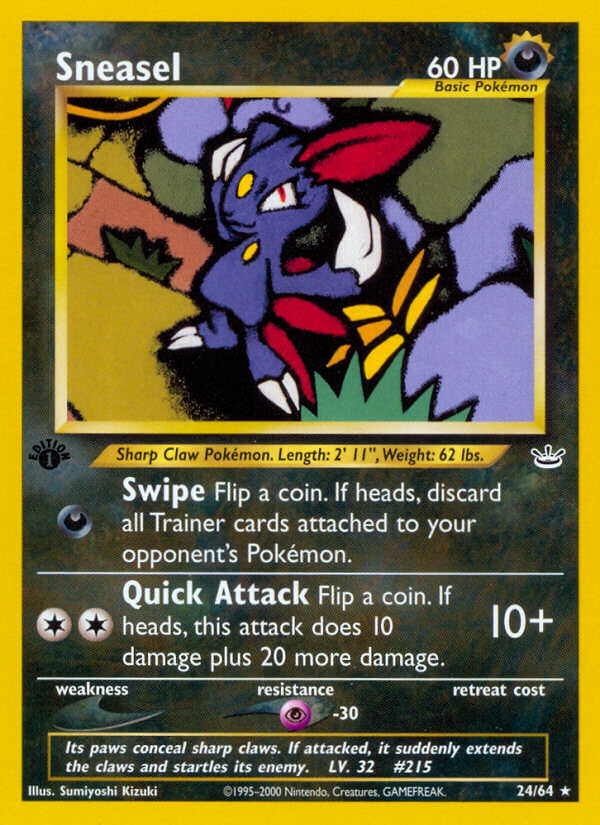 Sneasel | Neo Revelation | Neo | 24/64 | New Mint | Rare