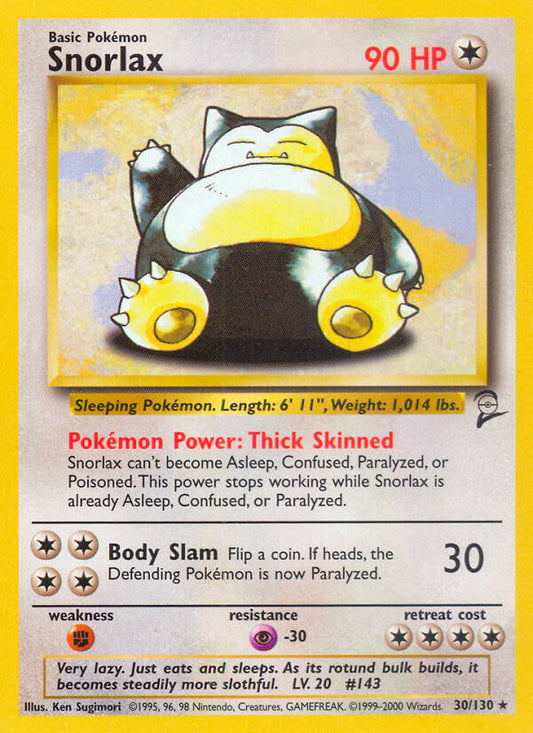 Snorlax | Base Set 2 | Classic | 30/130 | New Mint | Rare