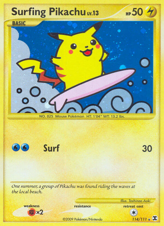 Surfing Pikachu | Rising Rivals | Platinum | 114/111 | New Mint | Rare Secret