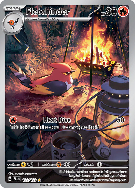 Fletchinder | Paldea Evolved | Scarlet & Violet | 199/193 | New Mint | Illustration Rare
