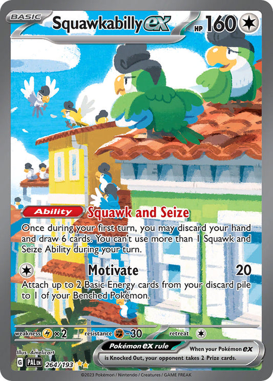 Squawkabilly ex | Paldea Evolved | Scarlet & Violet | 264/193 | New Mint | Special Illustration Rare