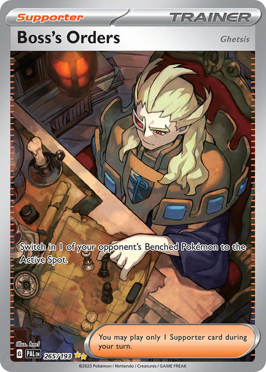 Boss’s Orders | Paldea Evolved | Scarlet & Violet | 265/193 | New Mint | Special Illustration Rare