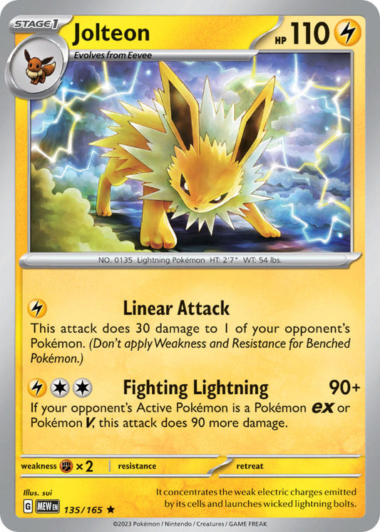 Jolteon | 151 | Scarlet & Violet | 135/165 | New Mint | Rare