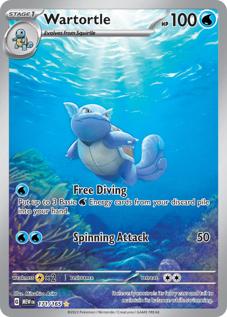Wartortle | 151 | Scarlet & Violet | 171/165 | New Mint | Illustration Rare