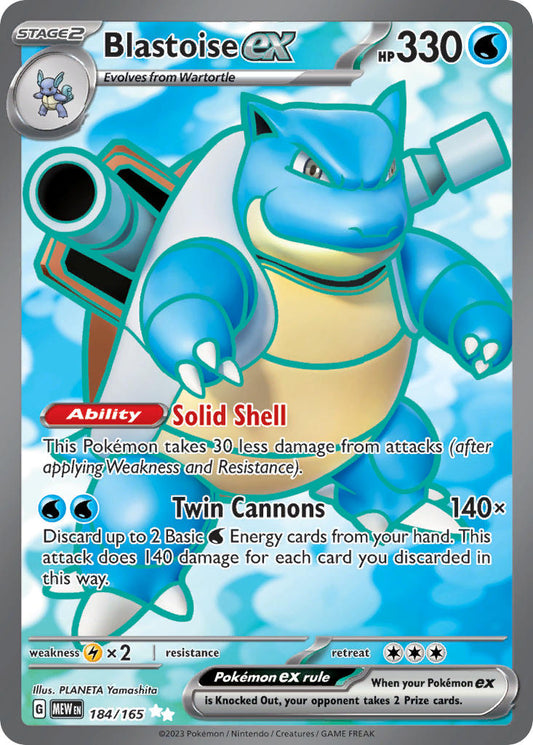 Blastoise ex | 151 | Scarlet & Violet | 184/165 | New Mint | Ultra Rare