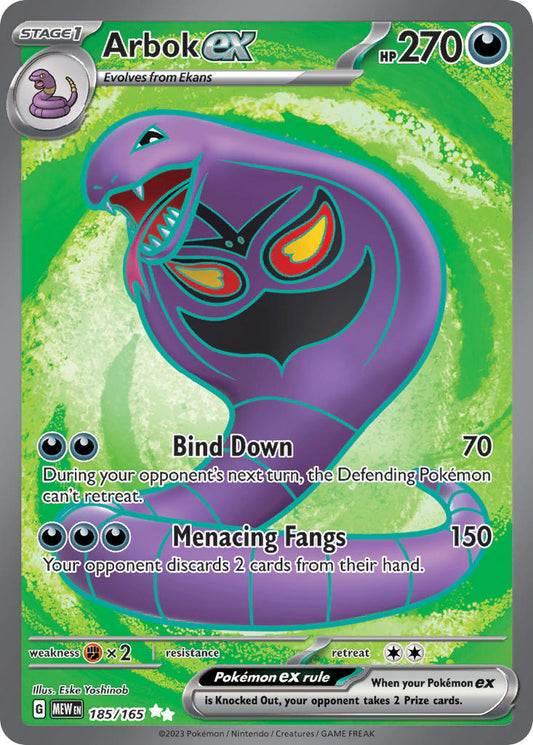 Arbok ex | 151 | Scarlet & Violet | 185/165 | New Mint | Ultra Rare