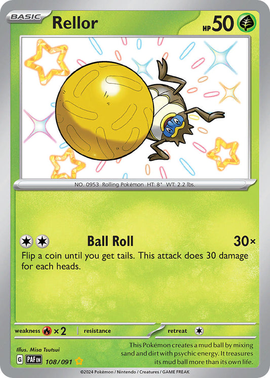 Rellor | Paldean Fates | Scarlet & Violet | 108/91 | New Mint | Shiny Rare