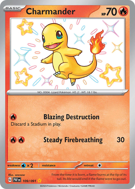 Charmander | Paldean Fates | Scarlet & Violet | 109/91 | New Mint | Shiny Rare