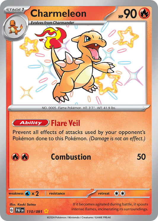 Charmeleon | Paldean Fates | Scarlet & Violet | 110/91 | New Mint | Shiny Rare