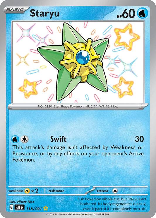 Staryu | Paldean Fates | Scarlet & Violet | 118/91 | New Mint | Shiny Rare