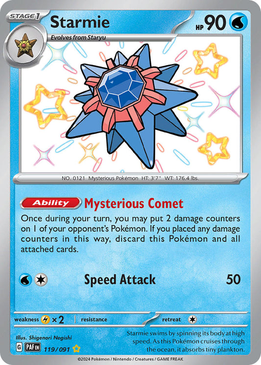 Starmie | Paldean Fates | Scarlet & Violet | 119/91 | New Mint | Shiny Rare