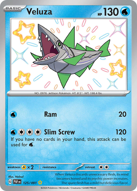 Veluza | Paldean Fates | Scarlet & Violet | 125/91 | New Mint | Shiny Rare