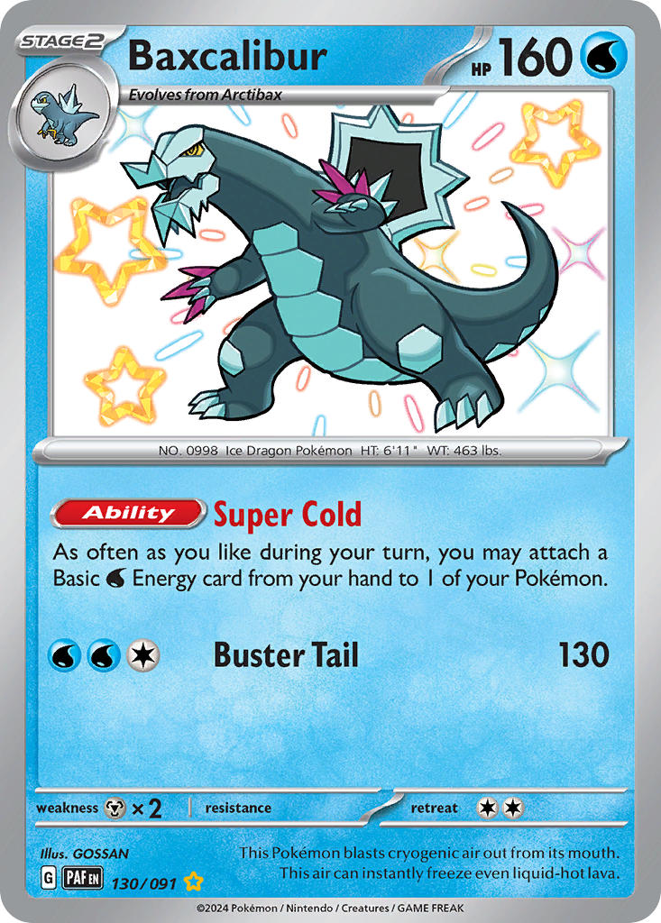 Baxcalibur | Paldean Fates | Scarlet & Violet | 130/91 | New Mint | Shiny Rare