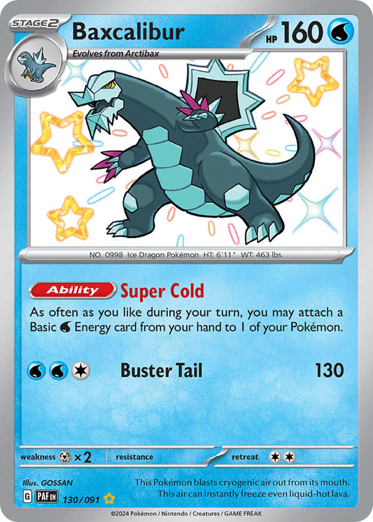 Baxcalibur | Paldean Fates | Scarlet & Violet | 130/91 | New Mint | Shiny Rare
