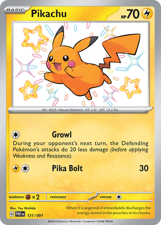 Pikachu | Paldean Fates | Scarlet & Violet | 131/91 | New Mint | Shiny Rare