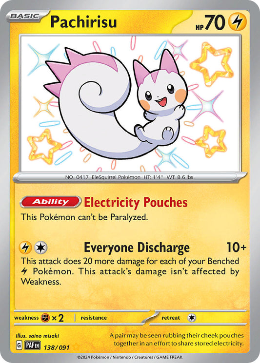 Pachirisu | Paldean Fates | Scarlet & Violet | 138/91 | New Mint | Shiny Rare