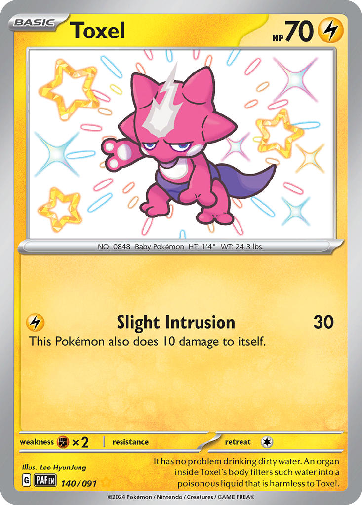 Toxel | Paldean Fates | Scarlet & Violet | 140/91 | New Mint | Shiny Rare