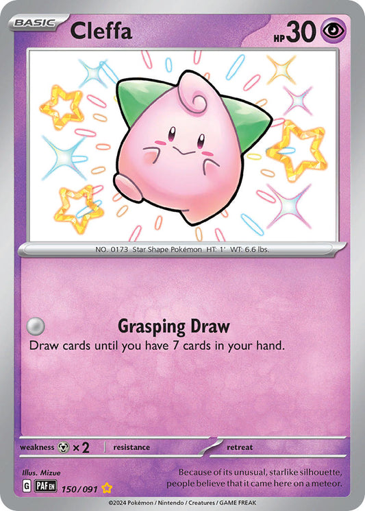 Cleffa | Paldean Fates | Scarlet & Violet | 150/91 | New Mint | Shiny Rare