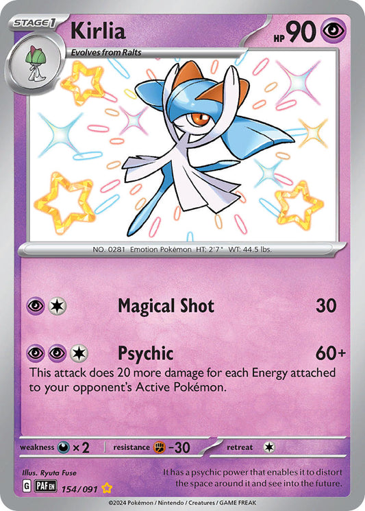 Kirlia | Paldean Fates | Scarlet & Violet | 154/91 | New Mint | Shiny Rare