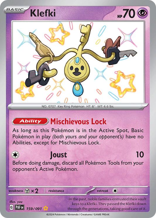 Klefki | Paldean Fates | Scarlet & Violet | 159/91 | New Mint | Shiny Rare