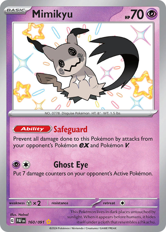 Mimikyu | Paldean Fates | Scarlet & Violet | 160/91 | New Mint | Shiny Rare