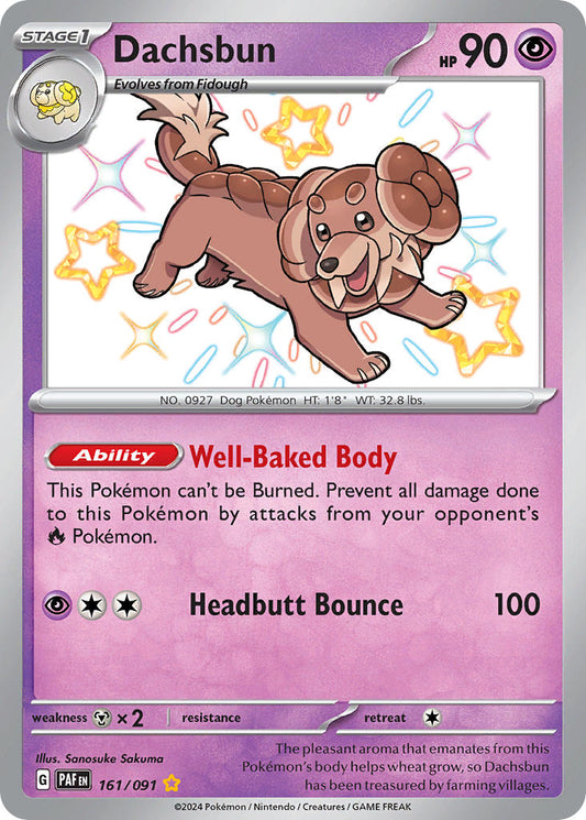 Dachsbun | Paldean Fates | Scarlet & Violet | 161/91 | New Mint | Shiny Rare