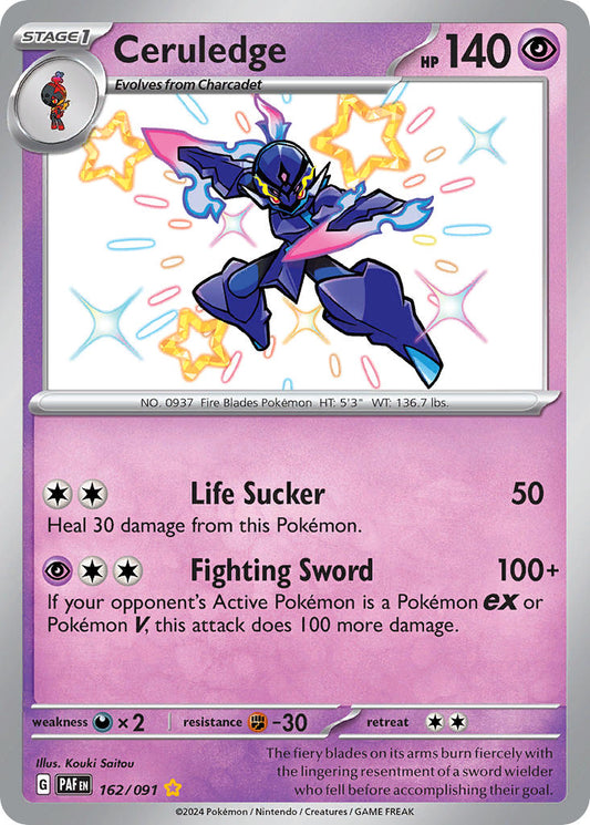 Ceruledge | Paldean Fates | Scarlet & Violet | 162/91 | New Mint | Shiny Rare