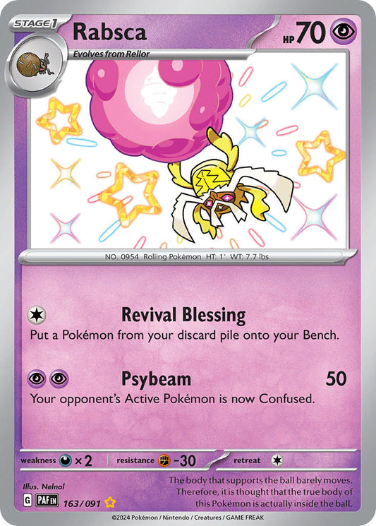 Rabsca | Paldean Fates | Scarlet & Violet | 163/91 | New Mint | Shiny Rare
