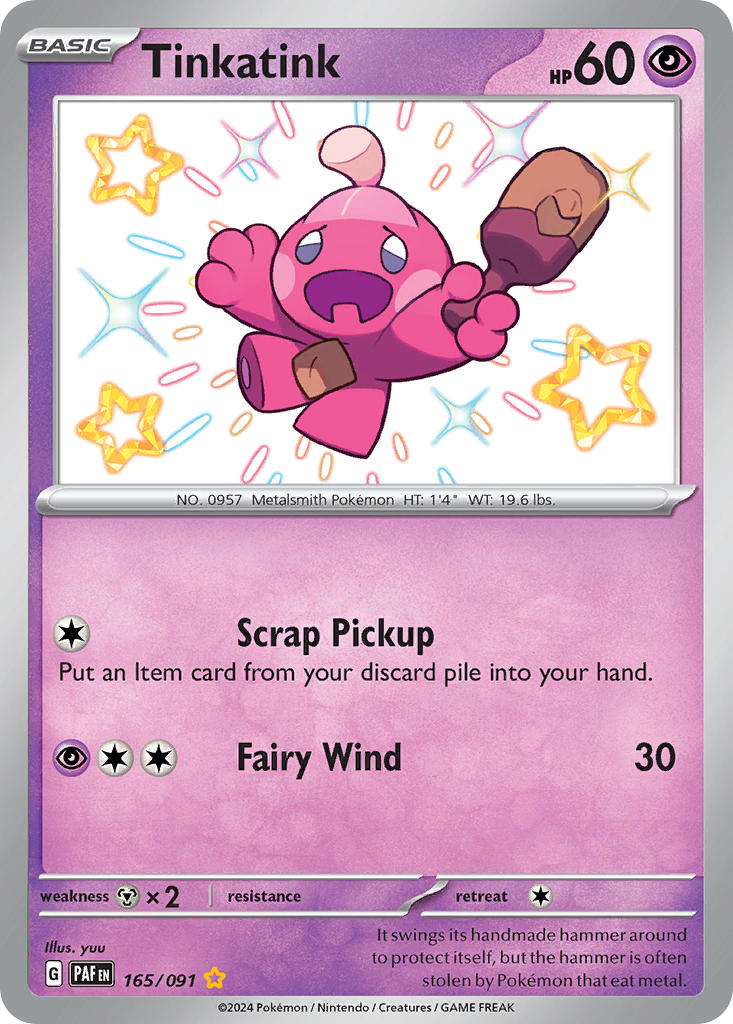 Tinkatink | Paldean Fates | Scarlet & Violet | 165/91 | New Mint | Shiny Rare