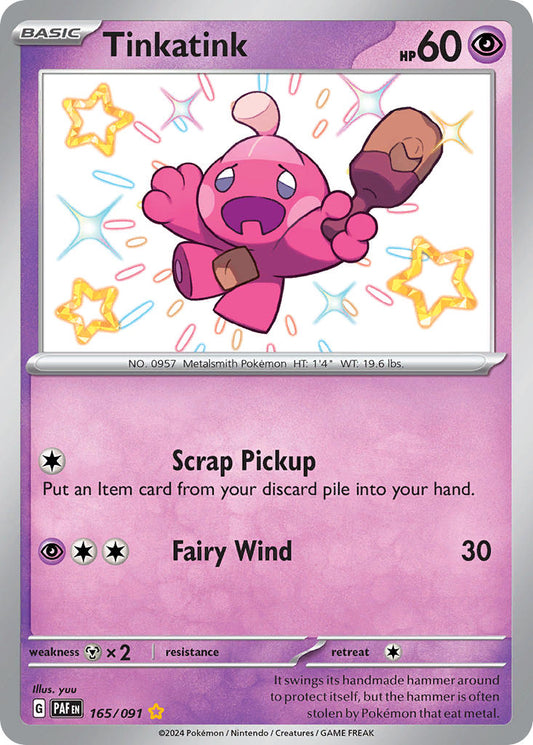 Tinkatink | Paldean Fates | Scarlet & Violet | 165/91 | New Mint | Shiny Rare