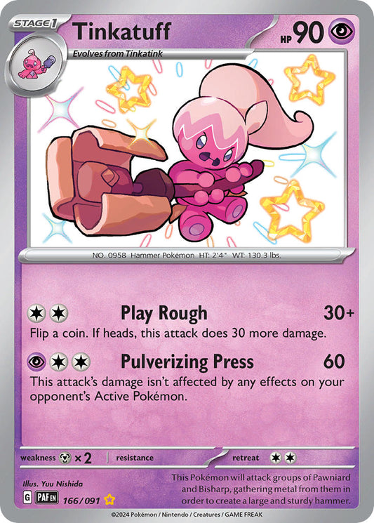 Tinkatuff | Paldean Fates | Scarlet & Violet | 166/91 | New Mint | Shiny Rare