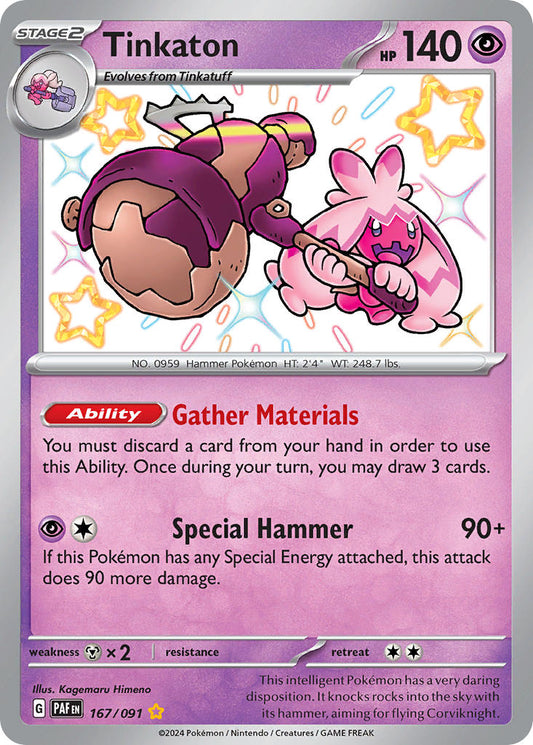 Tinkaton | Paldean Fates | Scarlet & Violet | 167/91 | New Mint | Shiny Rare