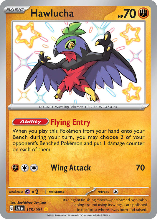 Hawlucha | Paldean Fates | Scarlet & Violet | 175/91 | New Mint | Shiny Rare