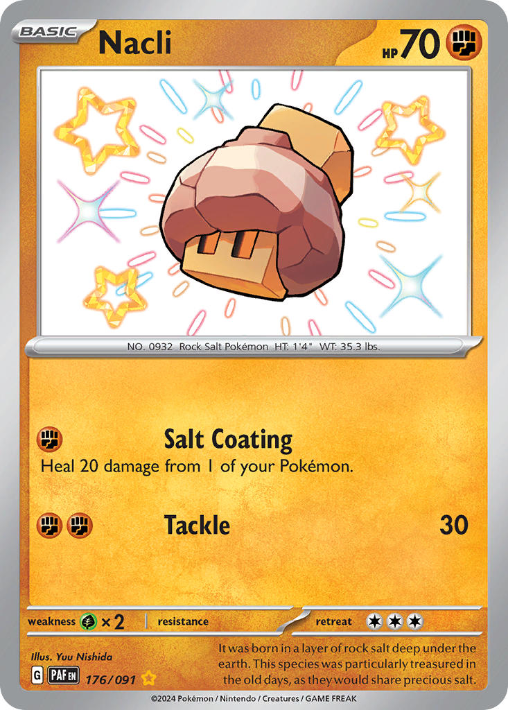 Nacli | Paldean Fates | Scarlet & Violet | 176/91 | New Mint | Shiny Rare