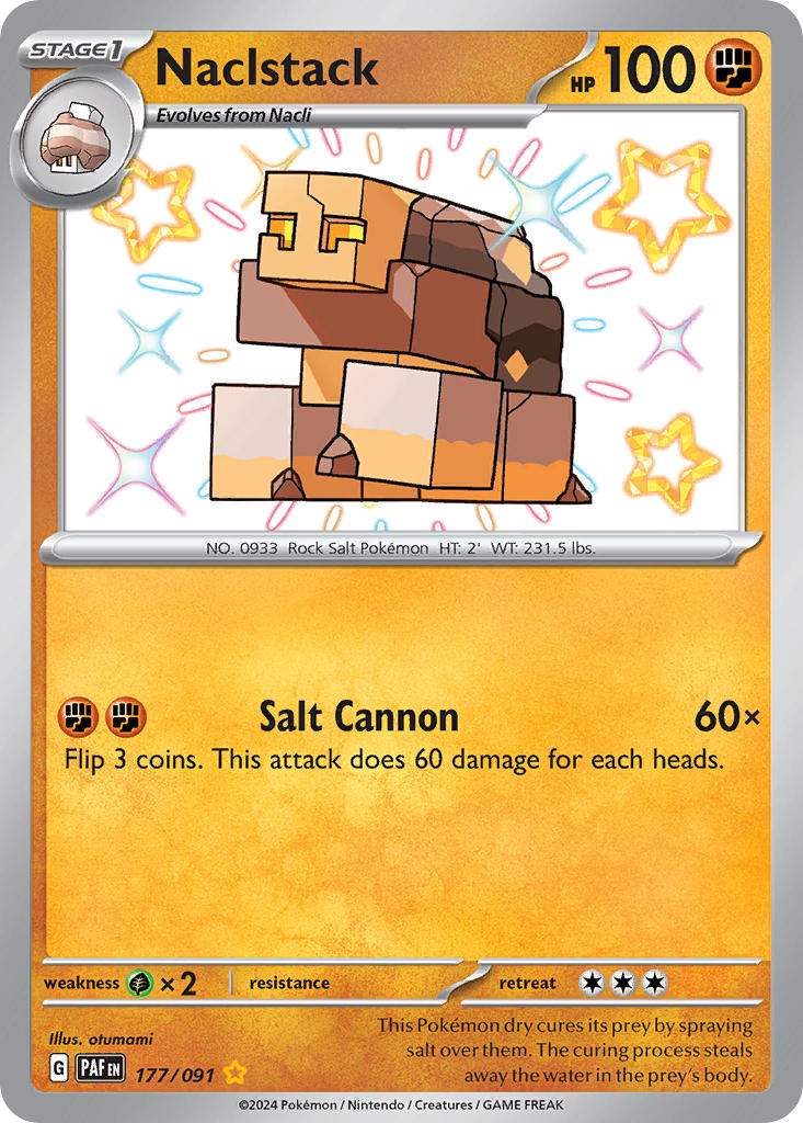 Naclstack | Paldean Fates | Scarlet & Violet | 177/91 | New Mint | Shiny Rare