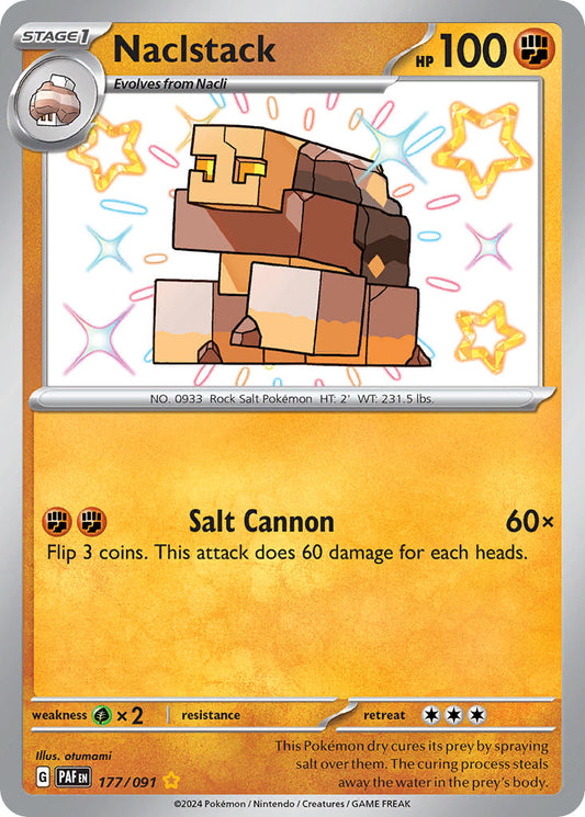 Naclstack | Paldean Fates | Scarlet & Violet | 177/91 | New Mint | Shiny Rare